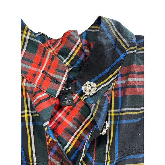 J. Crew Womens Jeweled Button Popover Tunic in Stewart Tartan NWOT - Picture 7 of 8